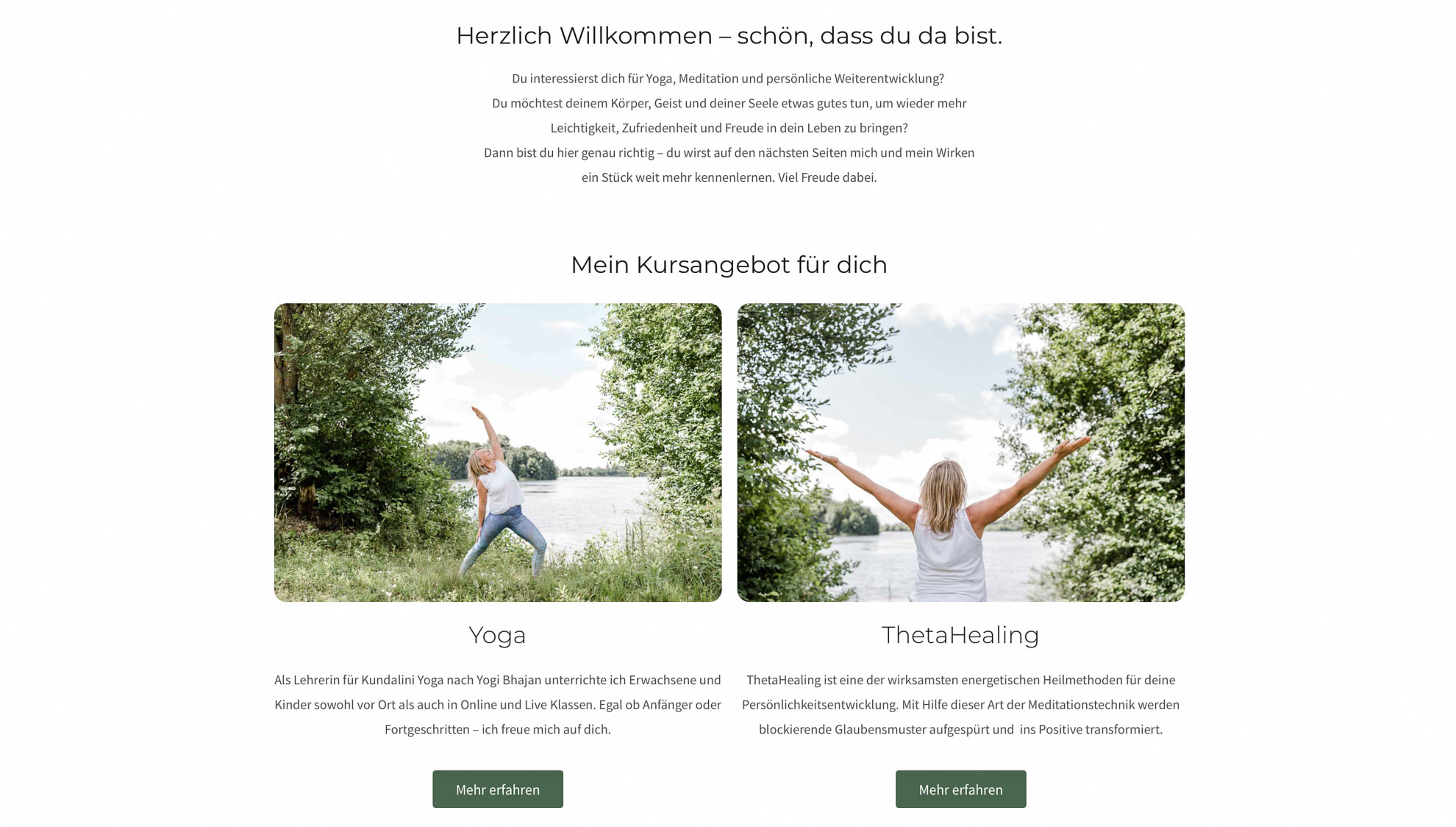 Yoga Website wurde erstellt und entwickelt von Oh Nord Website Studio in Straubing