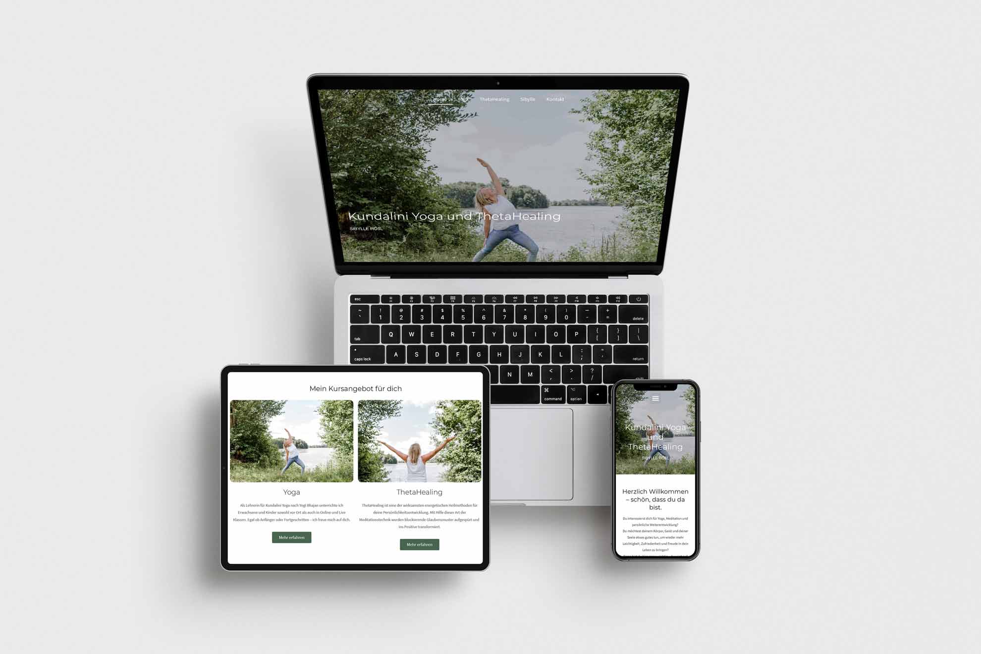 Webdesign in Straubing von Oh Nord gestaltet für eine Yoga Website