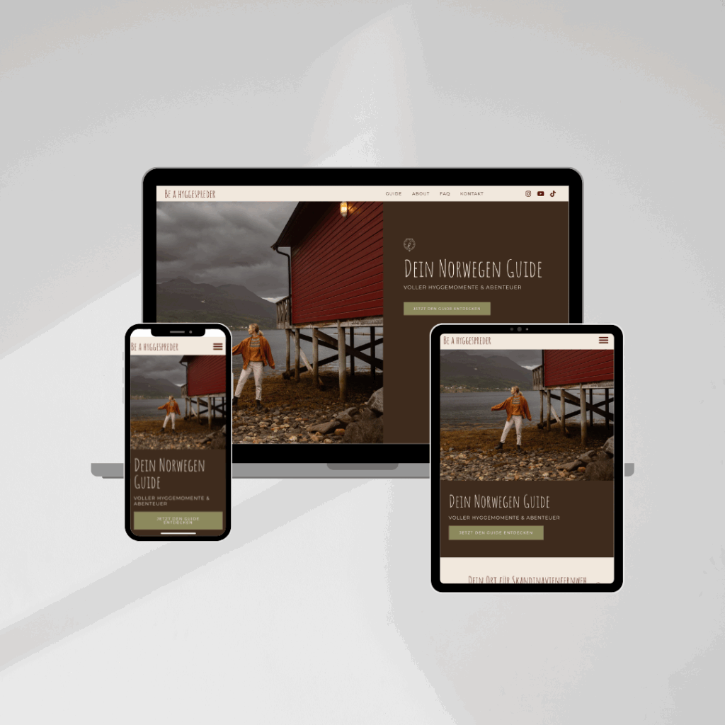 MockUp der Website von beahyggespreader